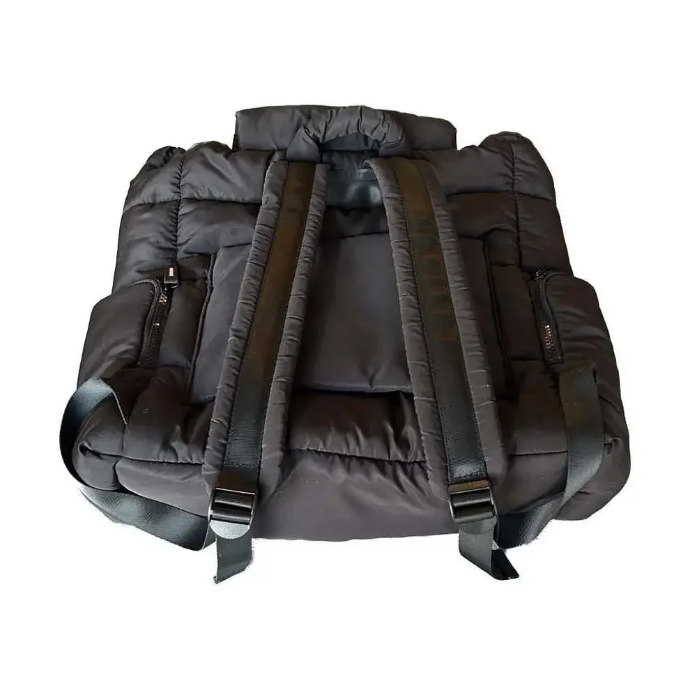 Wilo The Label Black Quilted Puffer Drawstring Backpack